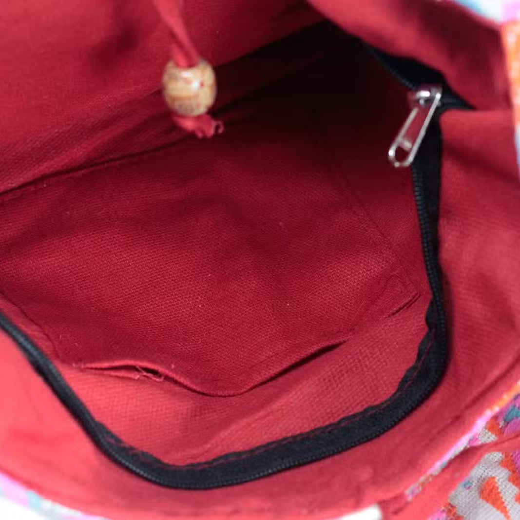 Kathmandu Cotton Cross-Body Bag - Sunrise / Multicolour