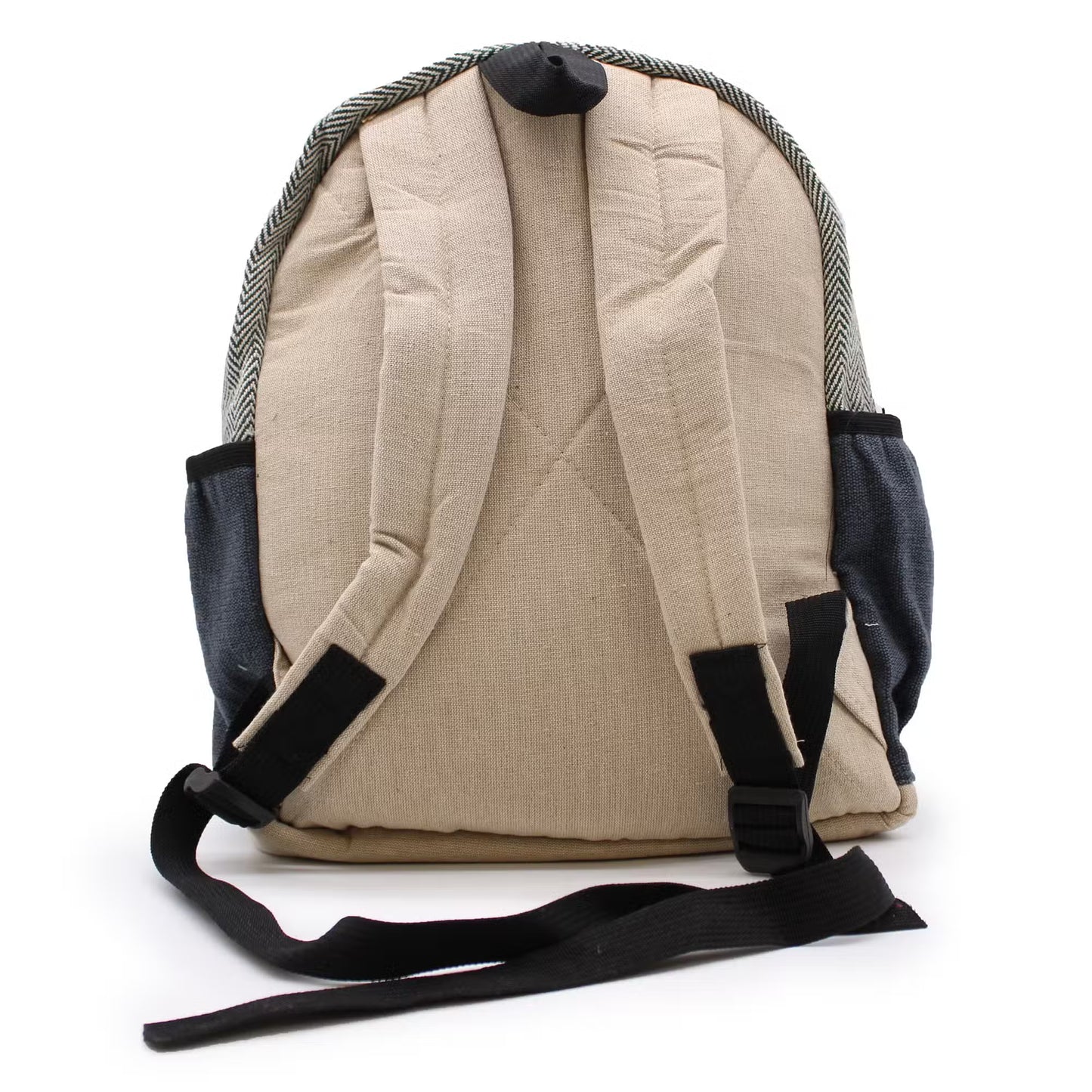 Eco-Friendly Hemp and Cotton Backpack - Rope and Pockets / Random Colour / Small