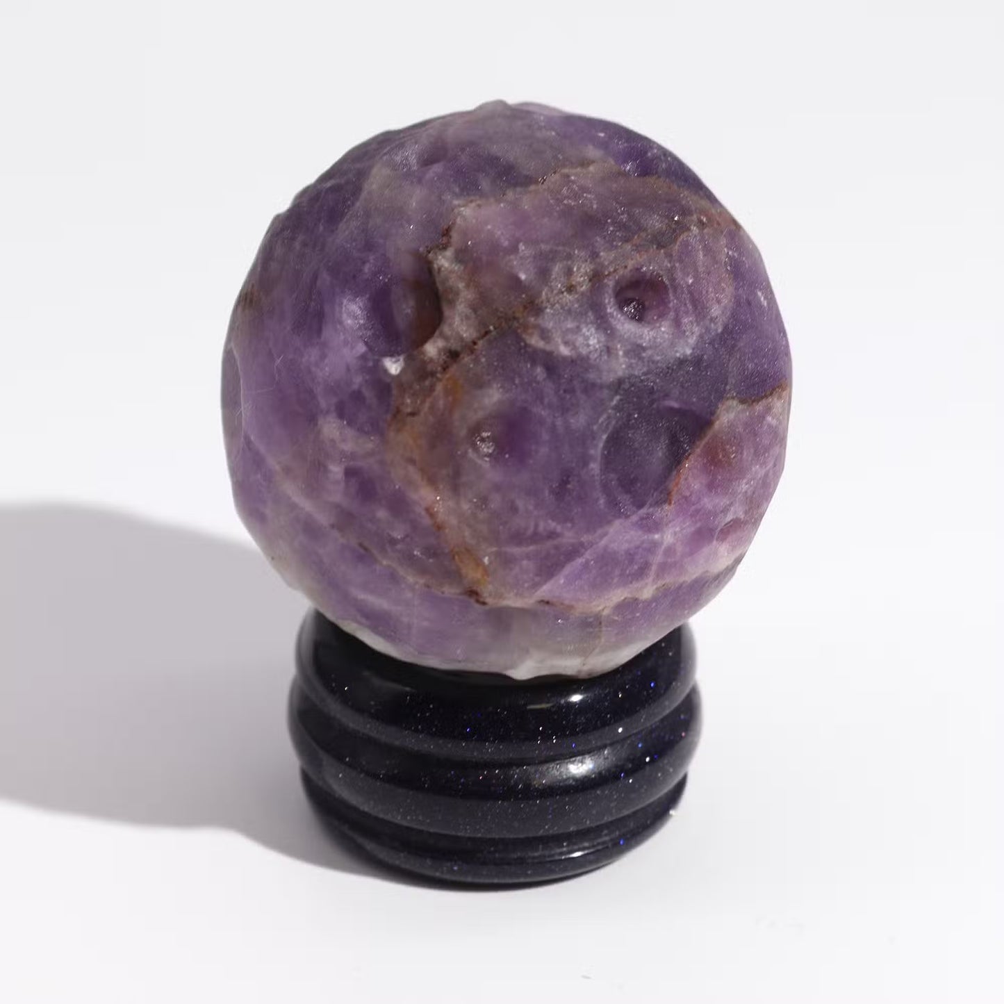 Amethyst Gemstone Planet and Goldstone Stand - Jupiter