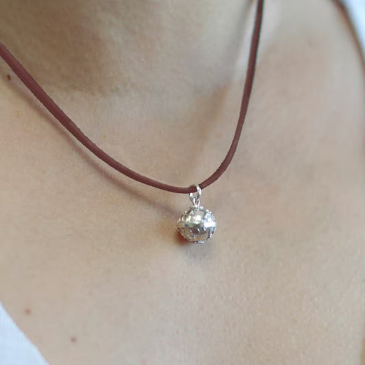 Handmade 925 Silver Angel Bell Pendant Necklace - 12mm / Faith