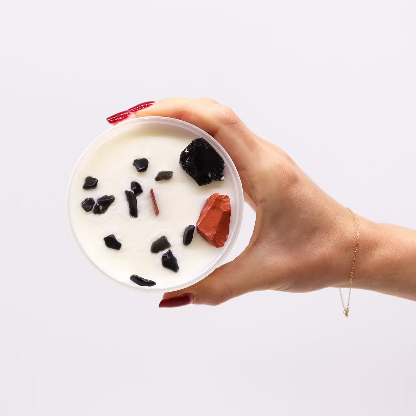 Scented Chakra Crystal and Eco-Friendly Soy Wax Candle - Root Chakra