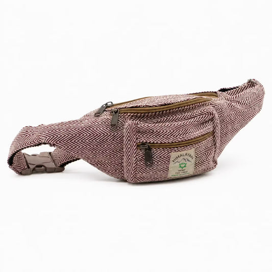 Wine eco-friendly hemp and cotton bum bag