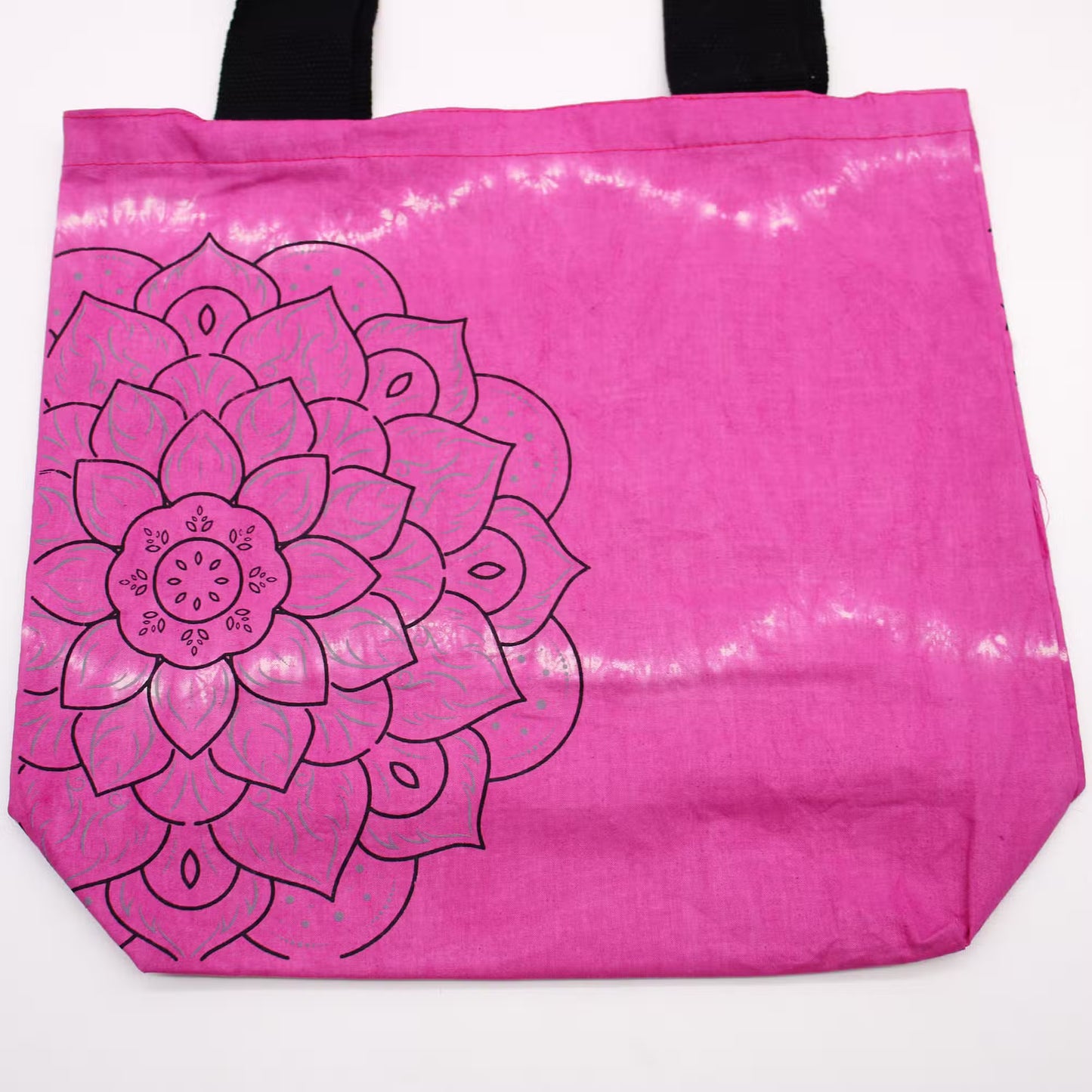 Tie-Dyed Cotton Tote Bag - Mandala / Pink