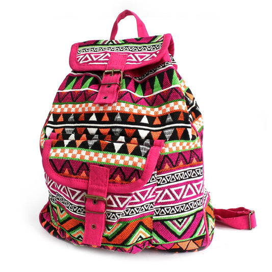 Handmade Jacquard Backpack - Pink