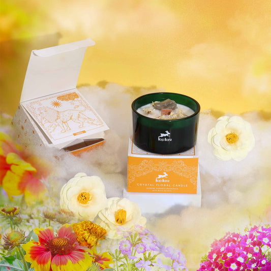 Hop Hare Crystal and Magic Flower Candles / Various Meaning and Scents