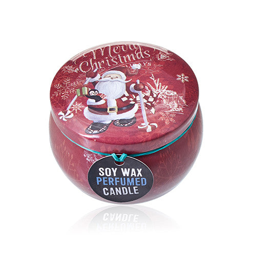 Soy Wax Christmas Art Tin Candles 120g