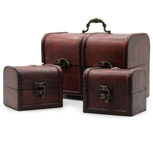 Set of 3 Decorative Vintage Style Storage Chests - Classic