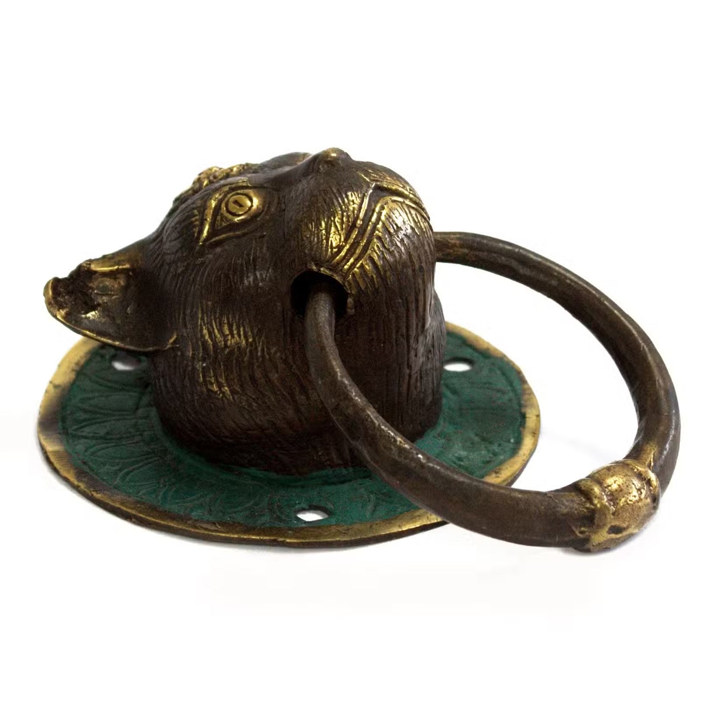 Animal Brass Door Knocker - Cats Head