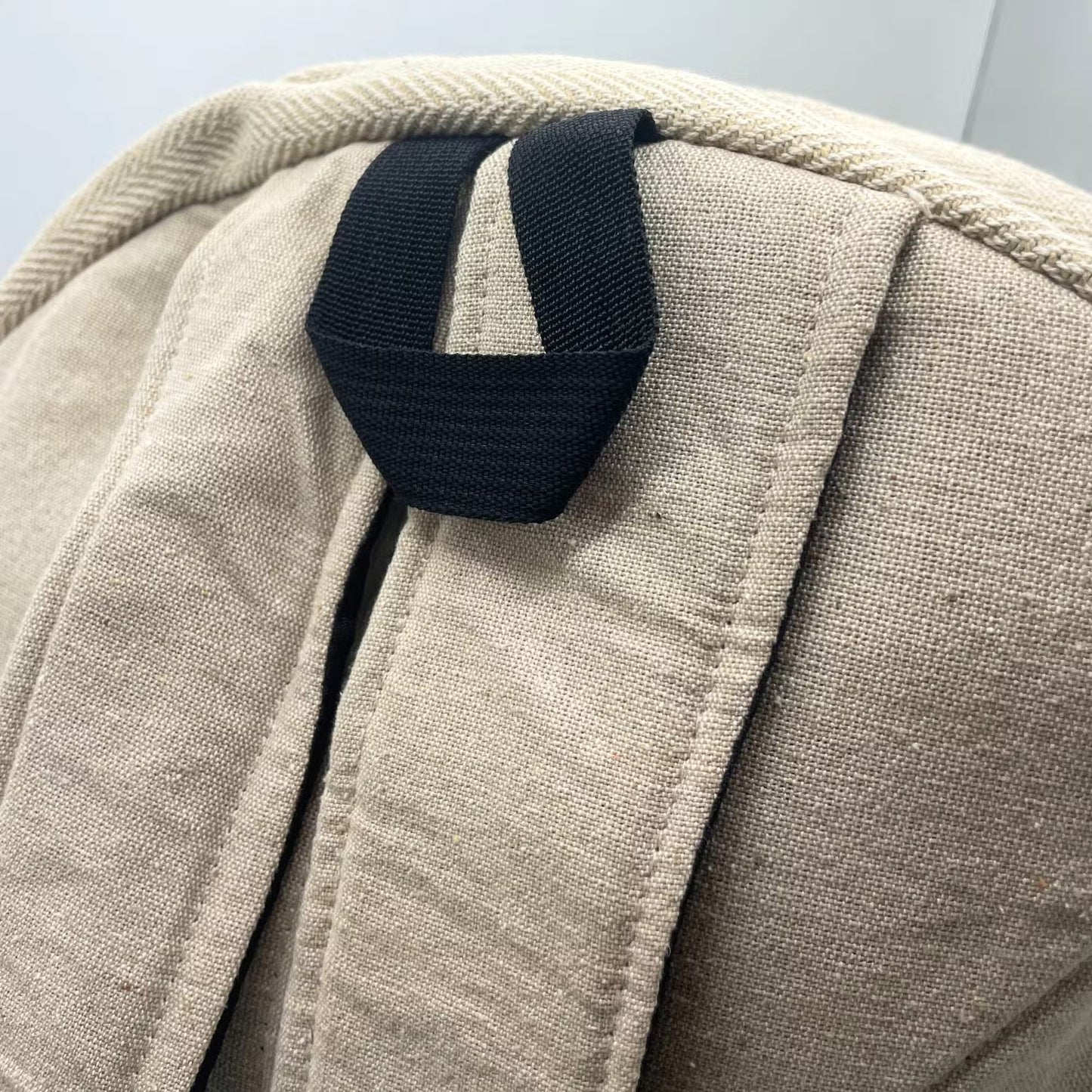 Eco-Friendly Hemp and Cotton Backpack - Random Colour / Zipped / Large