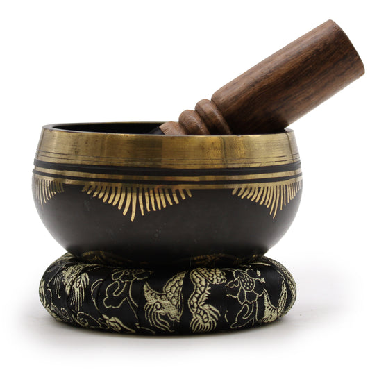 9cm Authentic Brass Singing Bowl Set - Flower of Life