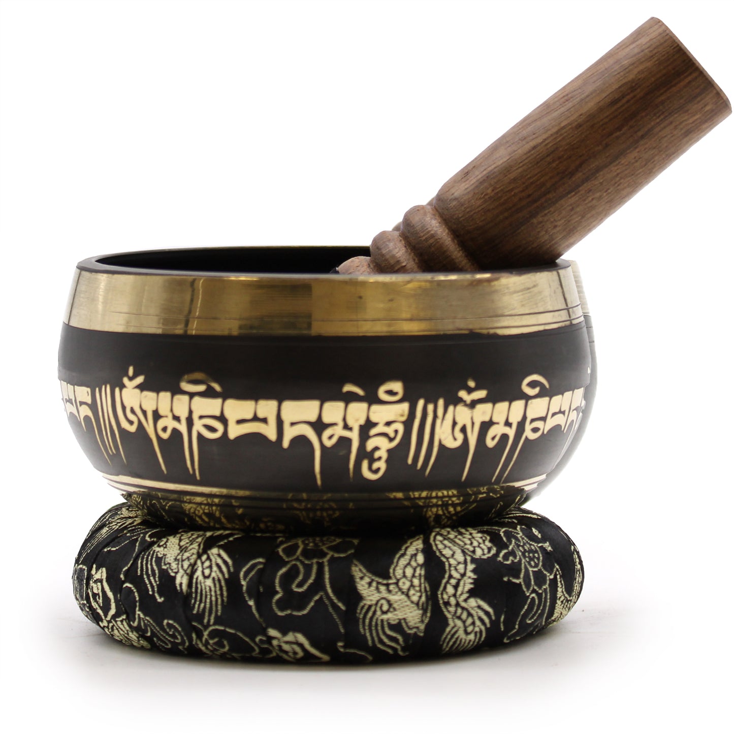 9cm Authentic Brass Singing Bowl Set - Lotus Flower