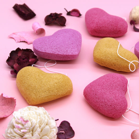 A Mixture of Natural Japanese Style Konjac Sponges