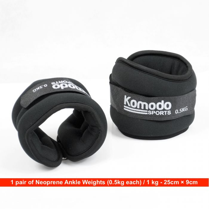 Neoprene Ankle Weights 1kg / 2kg or 3kg product packaging on clean background from Quintessential Holistic Health Ltd