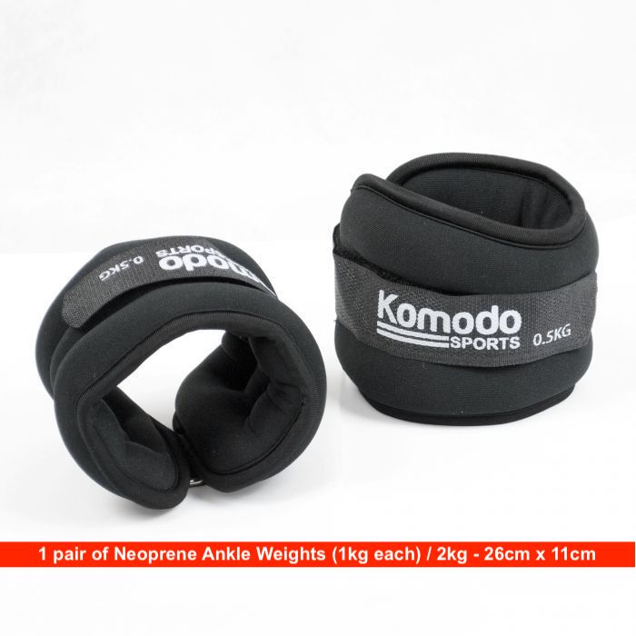 Neoprene Ankle Weights 1kg / 2kg or 3kg product packaging on clean background from Quintessential Holistic Health Ltd