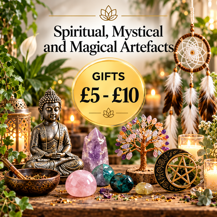 Spiritual, Mystical and Magical Artefacts £5 - £10 by Quintessential Holistic Health. Featuring crystals, gemstones, dreamcatchers, spiritual ornaments and mystical gifts.