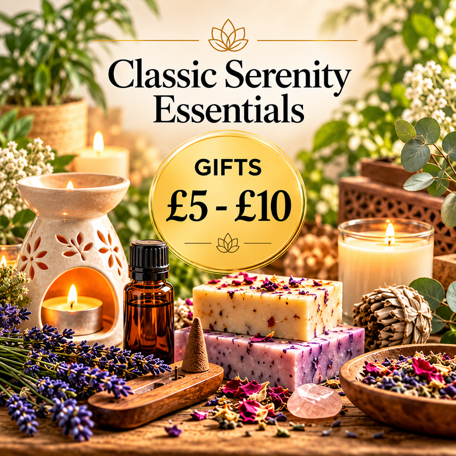 Classic Serenity Essentials £5 - £10 by Quintessential Holistic Health. Featuring aromatherapy oils, incense, candles, oil burners and botanical bath products.