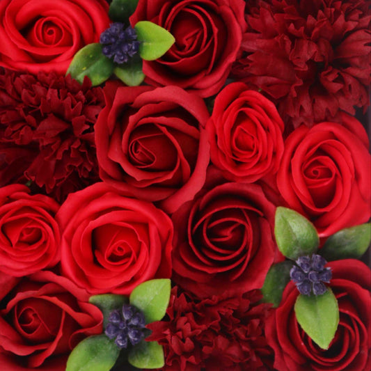 Flower Shaped Soap Gift Boxes - Classic Red Roses Collection
