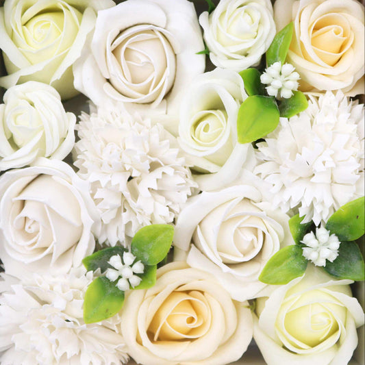 Flower Shaped Soap Gift Boxes - White and Ivory Collection