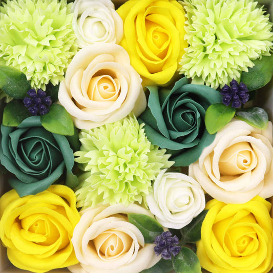 Flower Shaped Soap Gift Boxes - Yellow and Green Collection