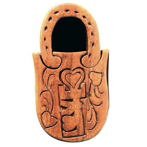 Love Lock Handmade Balinese Sheesham Suman Wood Magic Compartment Box with Meanings