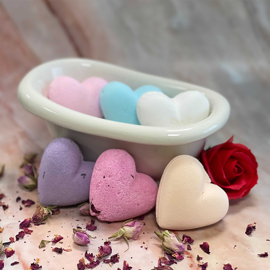 Mixture of Love Heart Scented Bath Bombs