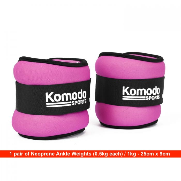 Neoprene Ankle Weights 1kg / 2kg or 3kg product packaging on clean background from Quintessential Holistic Health Ltd