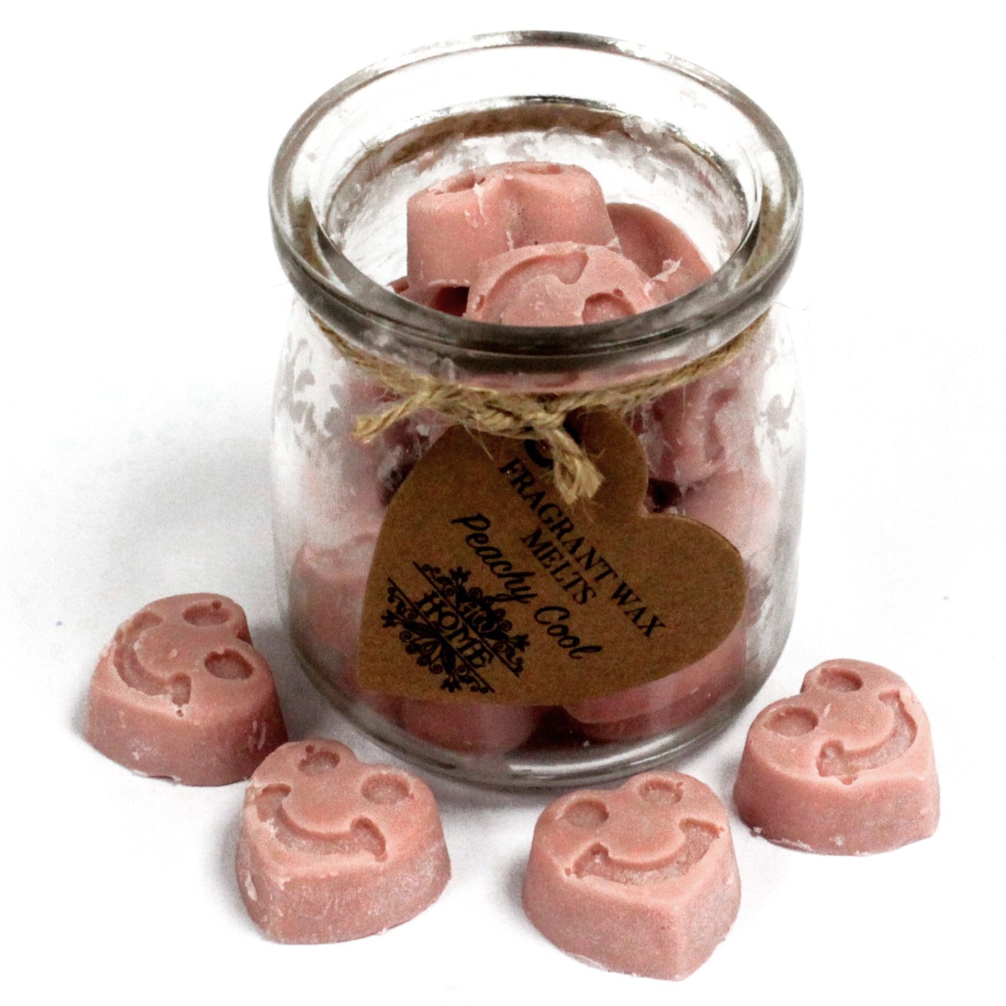 Peachy Cool Heart Shaped Soy Wax Warmer Melts in a Jar - Dark Collection