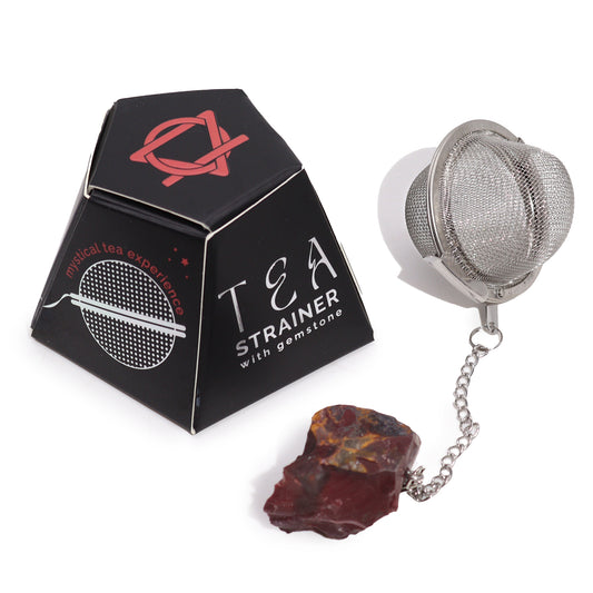 Raw Crystal Gemstone Tea Strainer with Mookaite for CREATIVITY with Gift Box