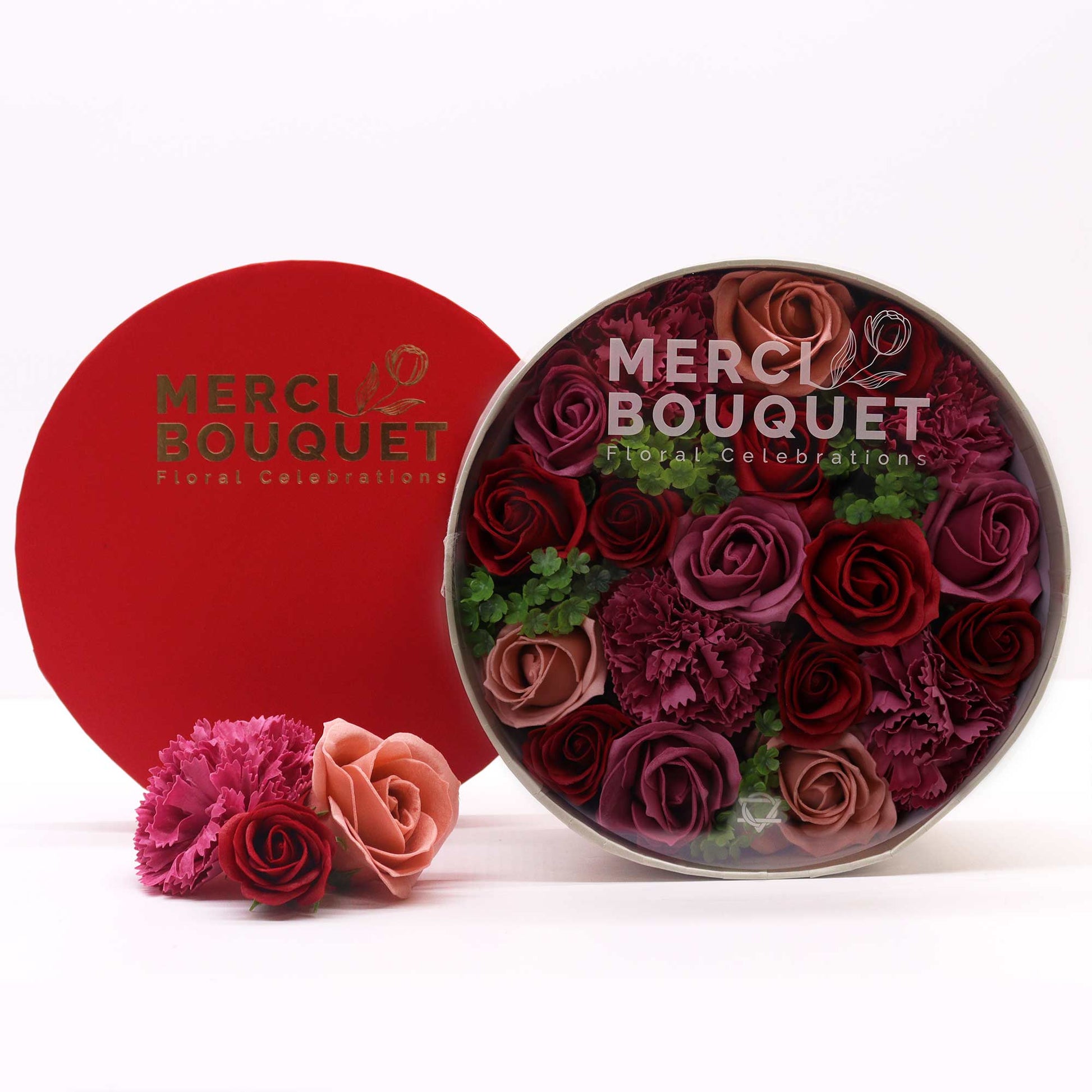 Round Box Flower Shaped Soap Gift Boxes - Vintage Rose Collection