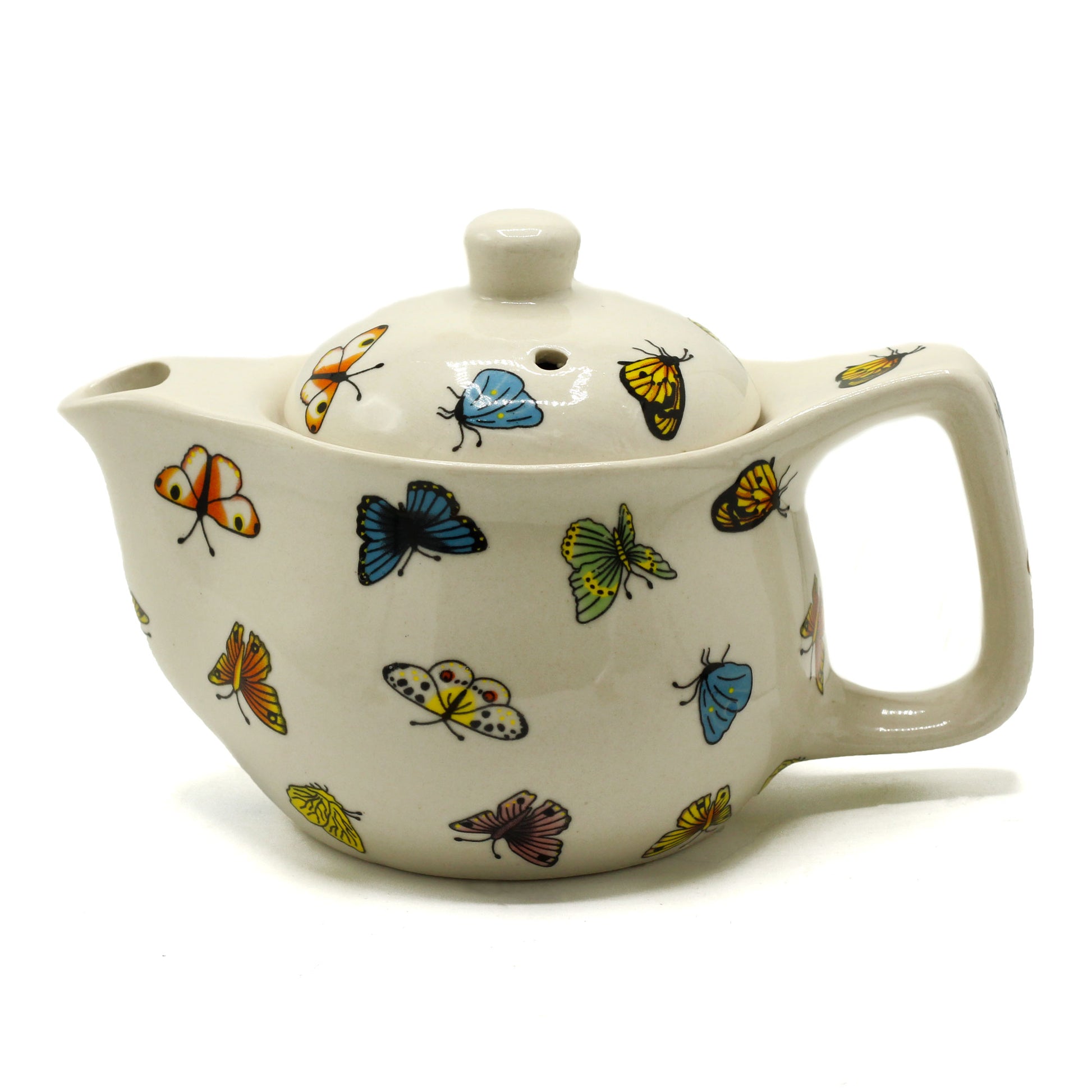 Small Ceramic Butterfly Design Herbal Teapot