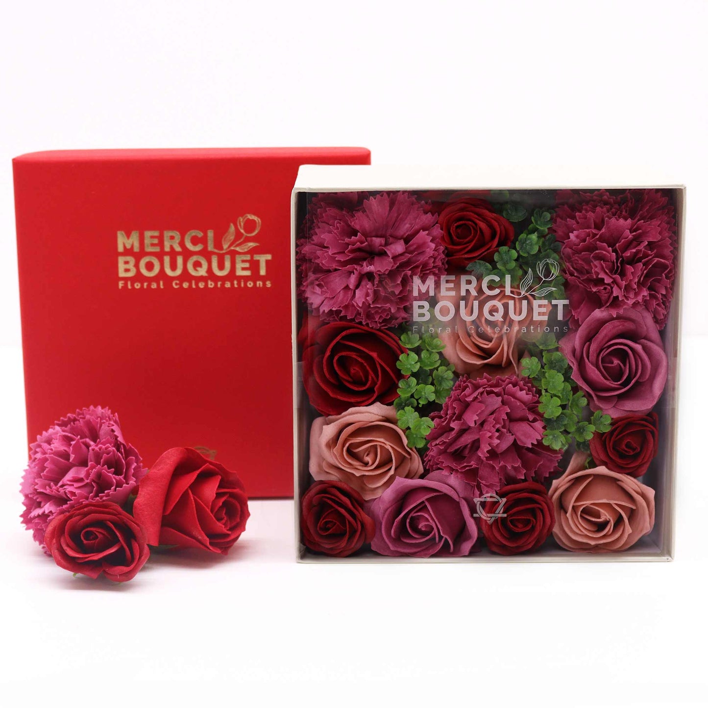 Square Box Flower Shaped Soap Gift Boxes - Vintage Rose Collection
