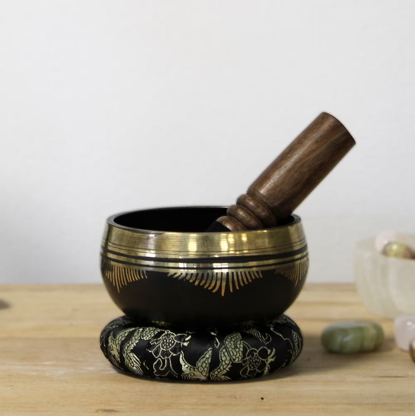9cm Authentic Brass Singing Bowl Set - Flower of Life