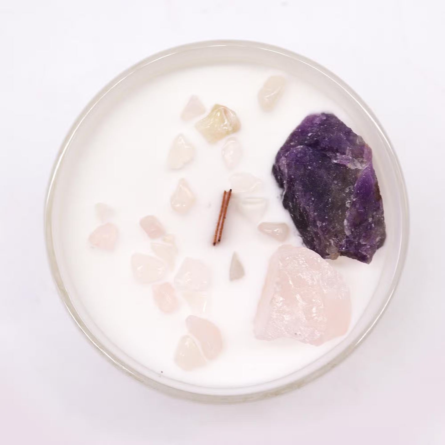 Scented Chakra Crystal and Eco-Friendly Soy Wax Candle - Third Eye Chakra