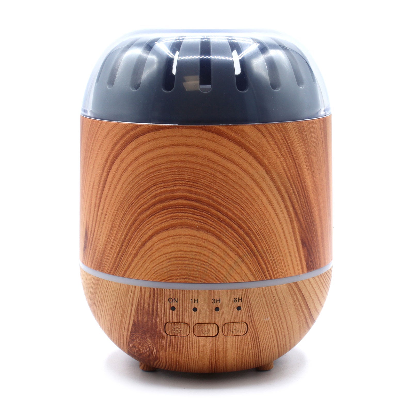 Colour-Changing USB Aroma Diffuser - Copenhagen with a wood-effect body, dark blue-grey top and three front buttons by Quintessential Holistic Health Ltd