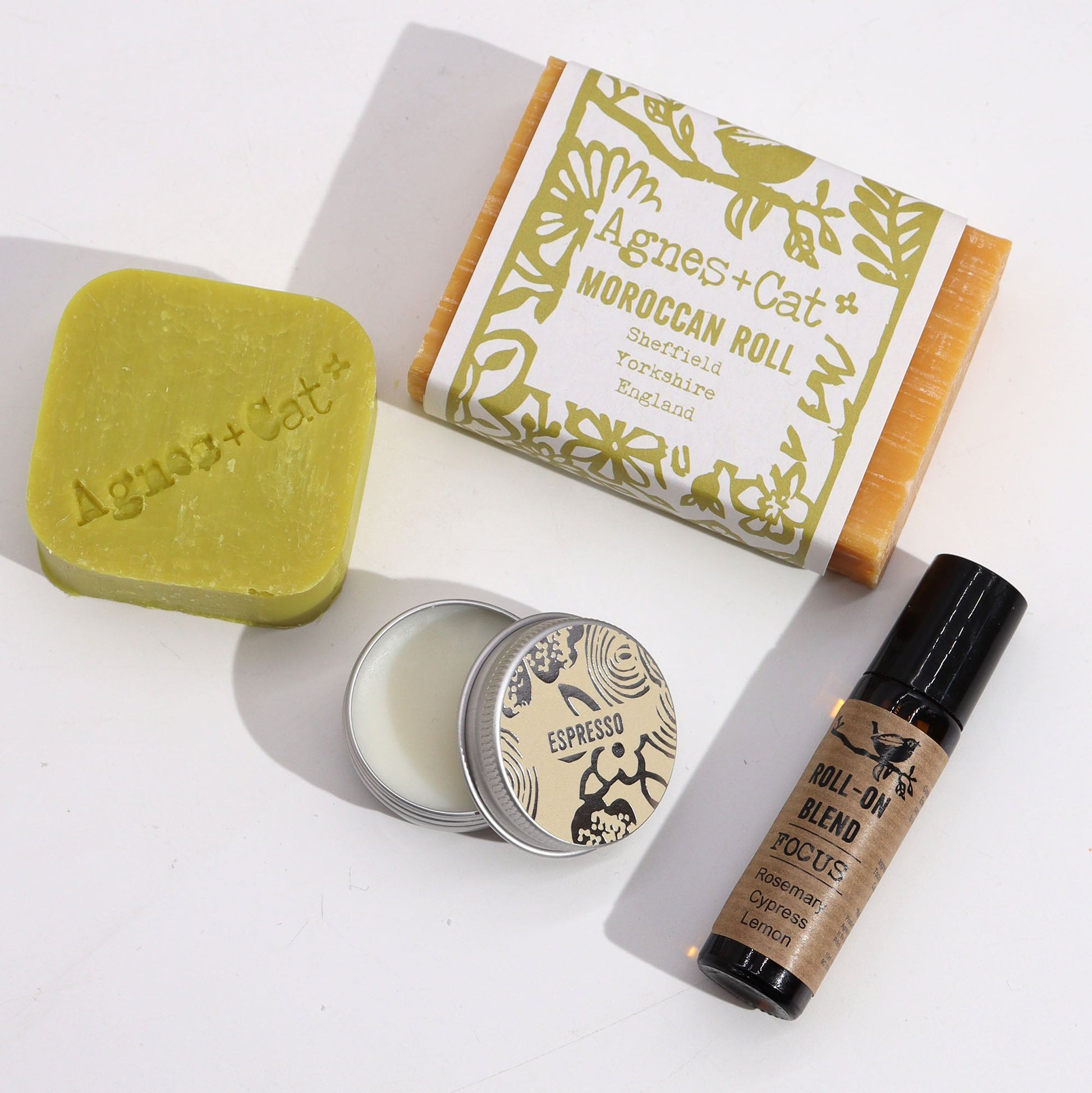 Handmade Personal Wellness Gift Set - Moroccan Morning product packaging on clean background from Quintessential Holistic Health Ltd
