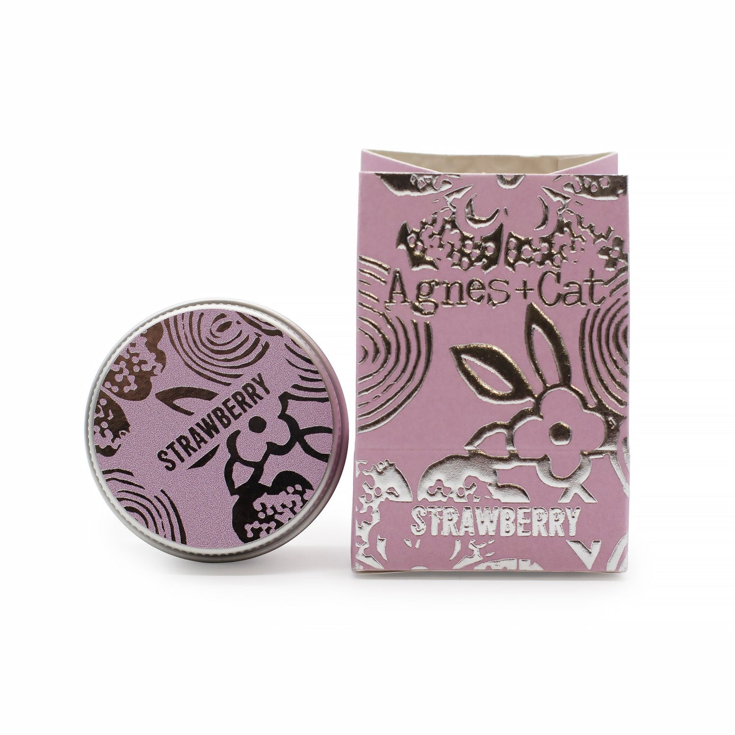 Hand-Poured Vegan-Friendly Natural Lip Balm - Strawberry product packaging on clean background from Quintessential Holistic Health Ltd