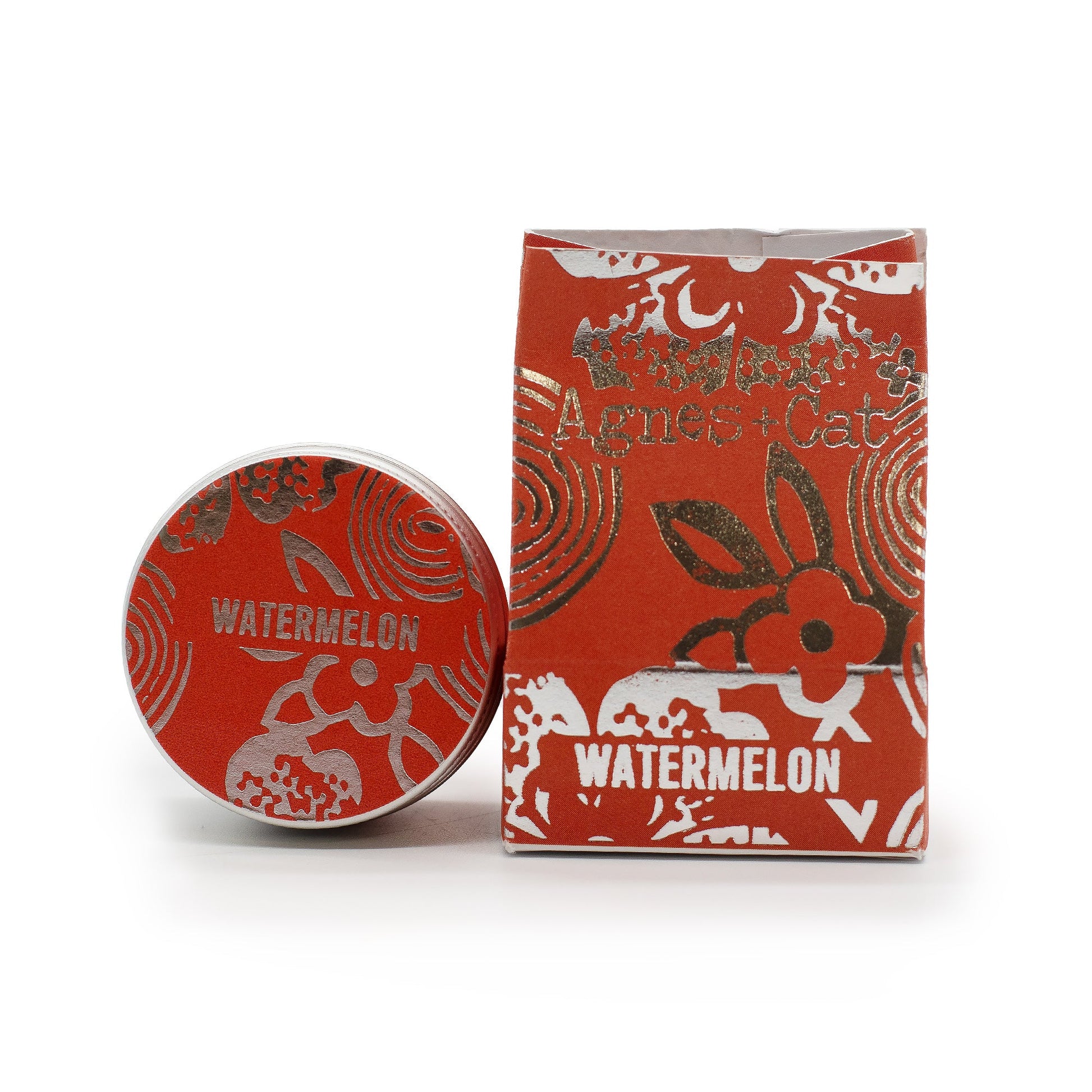 Hand-Poured Vegan-Friendly Natural Lip Balm - Watermelon product packaging on clean background from Quintessential Holistic Health Ltd