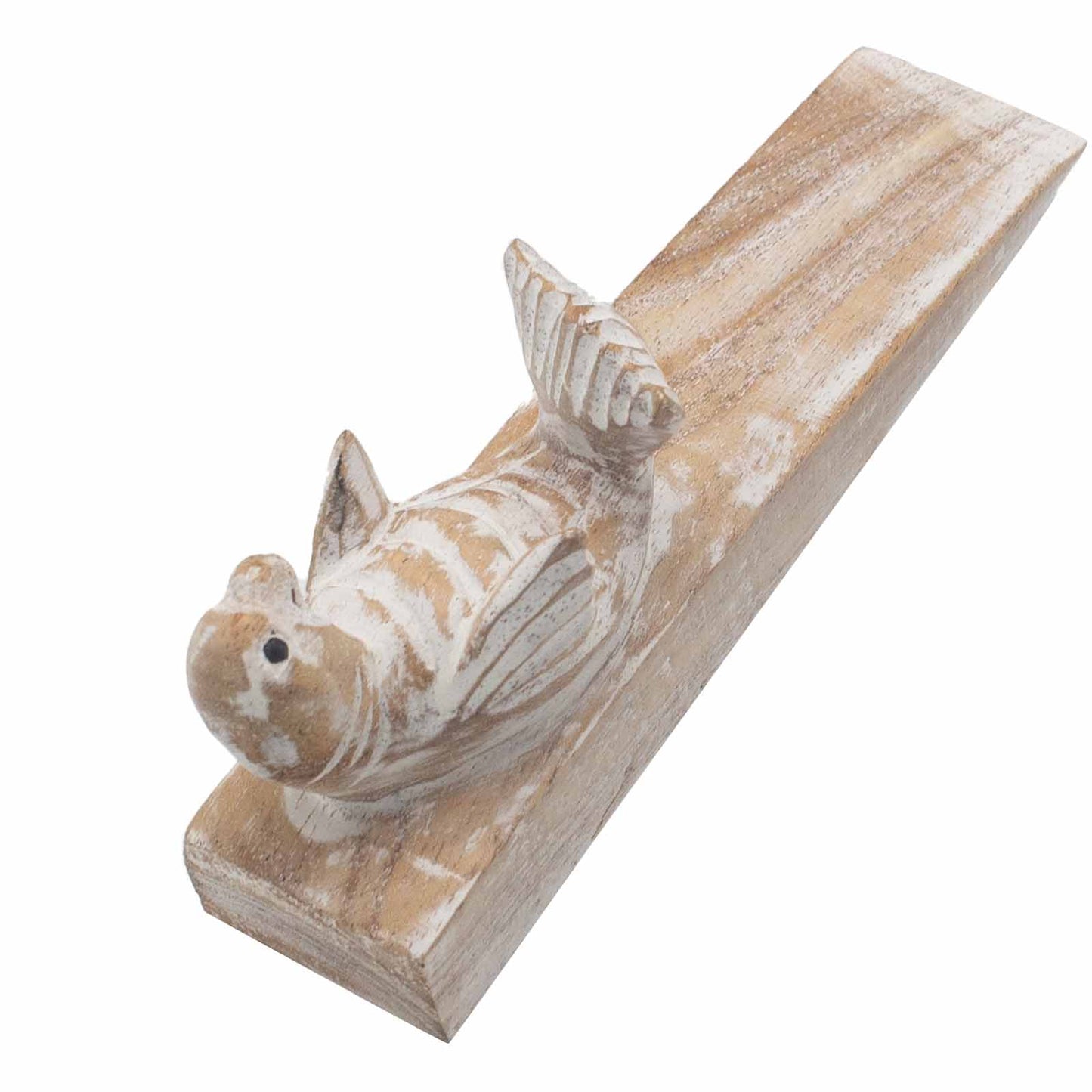 Hand-Carved Eco-Friendly Wooden Animal Doorstop - Baby Seal product packaging on clean background from Quintessential Holistic Health Ltd