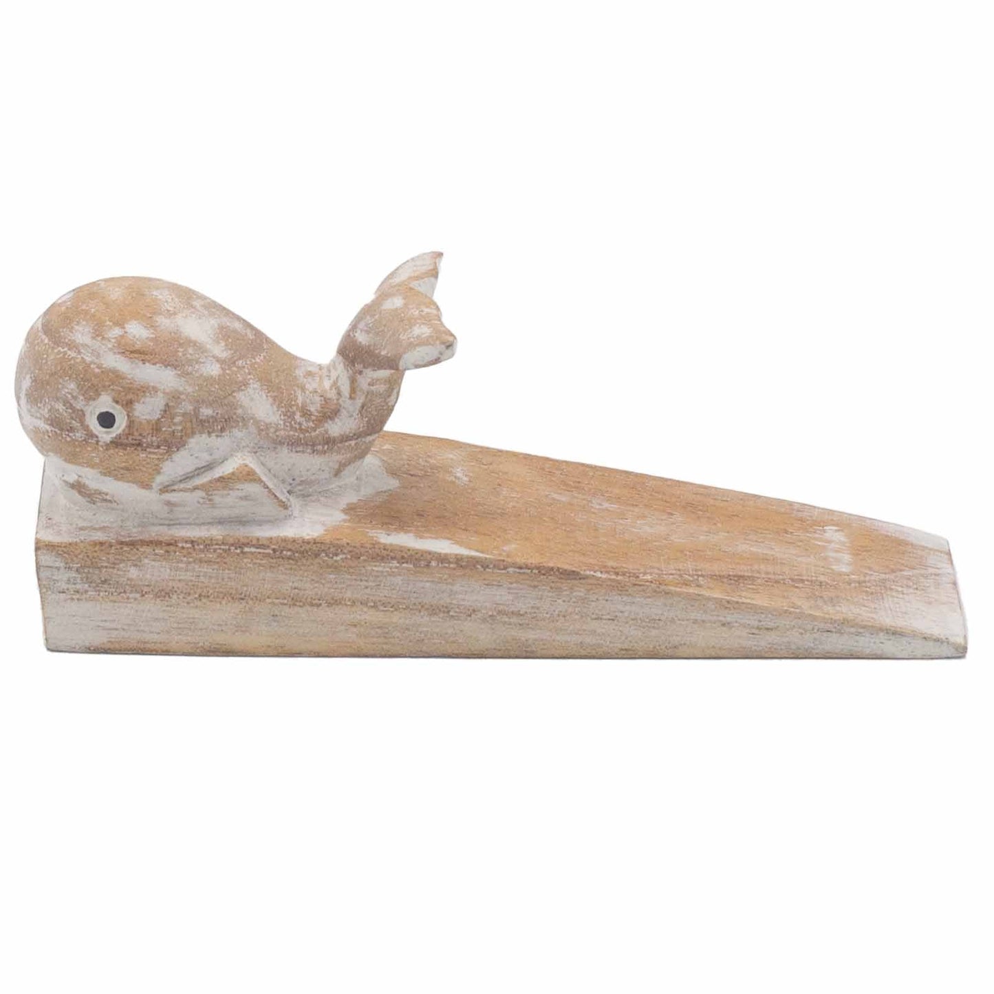 Hand-Carved Eco-Friendly Wooden Animal Doorstop - Whale product packaging on clean background from Quintessential Holistic Health Ltd