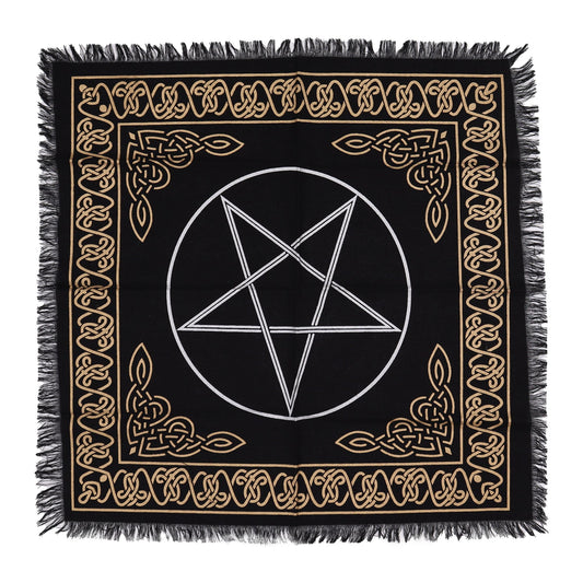 Esoteric Cotton Altar Cloth - Pentagon product packaging on clean background from Quintessential Holistic Health Ltd