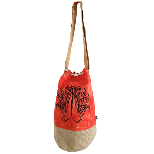 All Natural Backpack - Orange Stonewash - Namaste Hand product packaging on clean background from Quintessential Holistic Health Ltd
