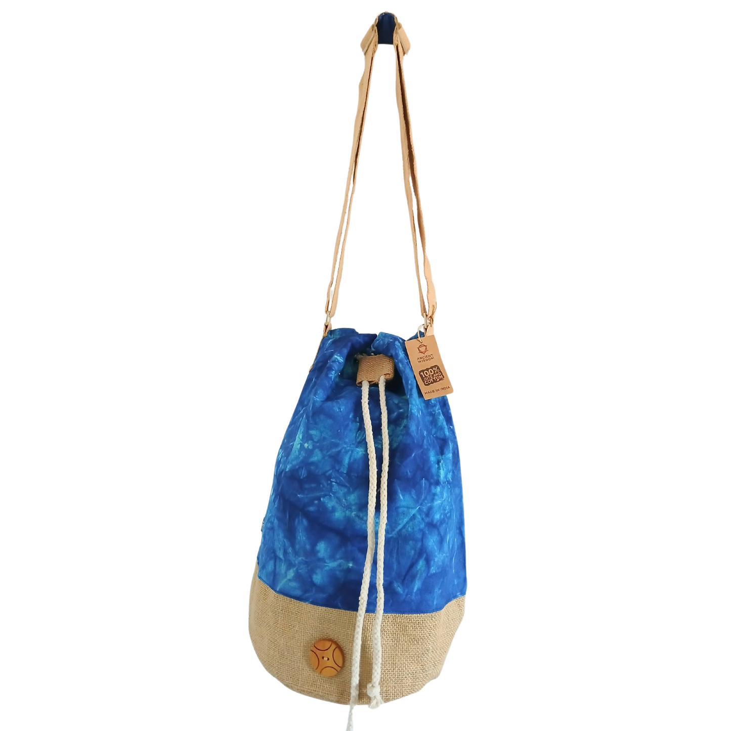 All Natural Backpack - Blue Stonewash - Mandala product packaging on clean background from Quintessential Holistic Health Ltd