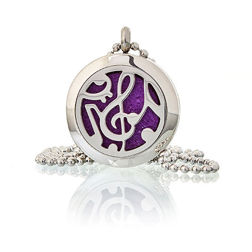 Aromatherapy Essential Oil Chain Necklace - Small / Music Notes product packaging on clean background from Quintessential Holistic Health Ltd