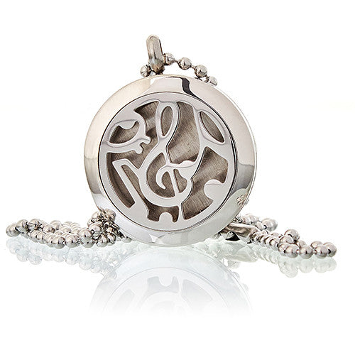 Aromatherapy Essential Oil Chain Necklace - Small / Music Notes product packaging on clean background from Quintessential Holistic Health Ltd