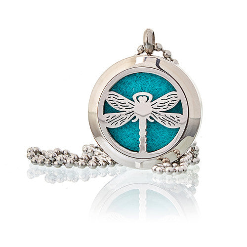 Aromatherapy Essential Oil Chain Necklace - Small / Dragonfly product packaging on clean background from Quintessential Holistic Health Ltd