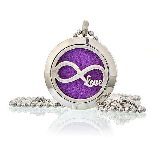 Aromatherapy Essential Oil Chain Necklace - Small / Infinite Love product packaging on clean background from Quintessential Holistic Health Ltd
