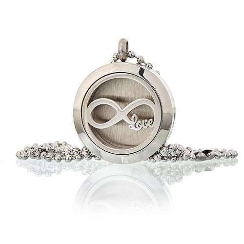 Aromatherapy Essential Oil Chain Necklace - Small / Infinite Love product packaging on clean background from Quintessential Holistic Health Ltd