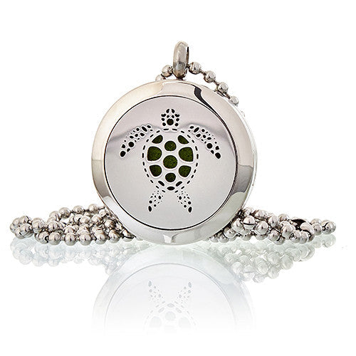 Aromatherapy Essential Oil Chain Necklace - Small / Turtle product packaging on clean background from Quintessential Holistic Health Ltd