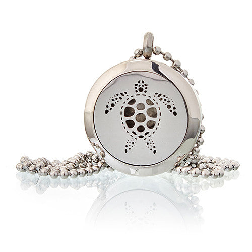 Aromatherapy Essential Oil Chain Necklace - Small / Turtle product packaging on clean background from Quintessential Holistic Health Ltd