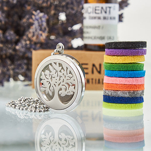Aromatherapy Essential Oil Chain Necklace - Large / Tree of Life product packaging on clean background from Quintessential Holistic Health Ltd